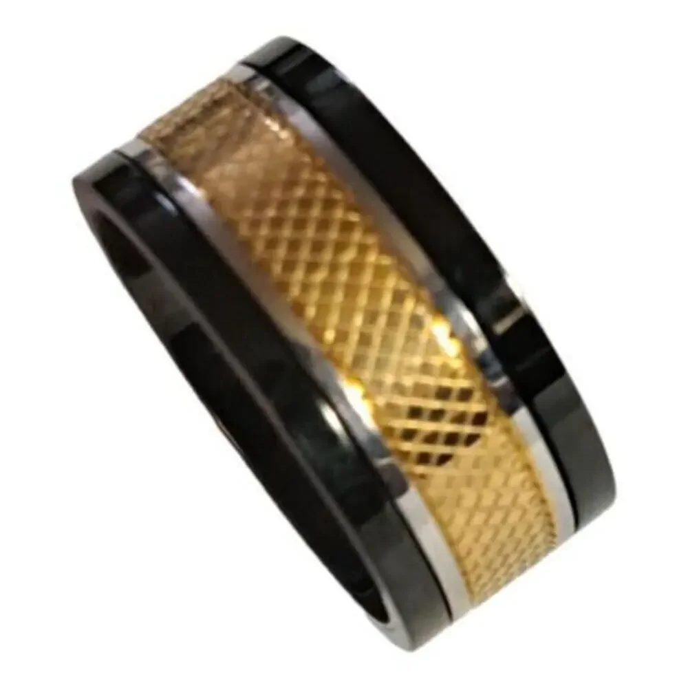 New 3 toned stainless steel ring size 9‎